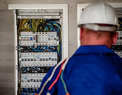 Commercial Electrician with Fuse Board